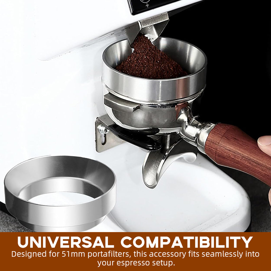 Supvox 51mm Magnetic Portafilter Powder Ring 22mm Deep Portafilter Powder Ring Stainless Steel Portafilter Powder Ring Espresso Powder Ring Prevent Ground Coffee from Spilling