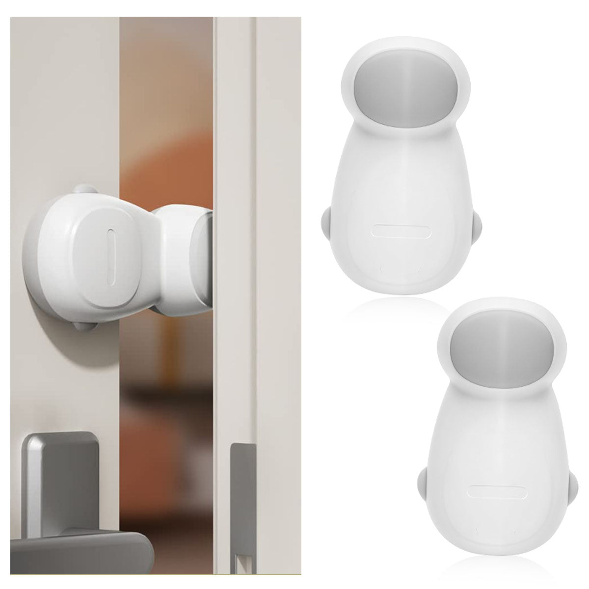 SNOWIE SOFT® 2Pcs Door Stopper Baby Safety Anti-Pinch Finger Guards Door Stopper for Kids Safety Flexible Anti-close Slam Stopper Self Adhesive Baby Proofing Door Stopper for Home