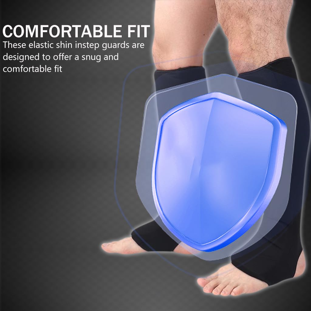 Proberos Elastic Shin Instep Guards with Insert Pads, Instep MMA Muay Thai Kick Boxing Taekwondo Protector Training, Shin Guards Adults Shin Instep And Instep Guards, Size L