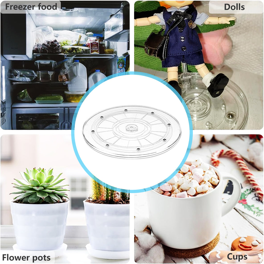 HASTHIP Acrylic Turntable 23cm Dia Transparent Product Filming Stand Photography Stand Smooth & Silent Bearing Stand for Product Display, Filming, Decorating