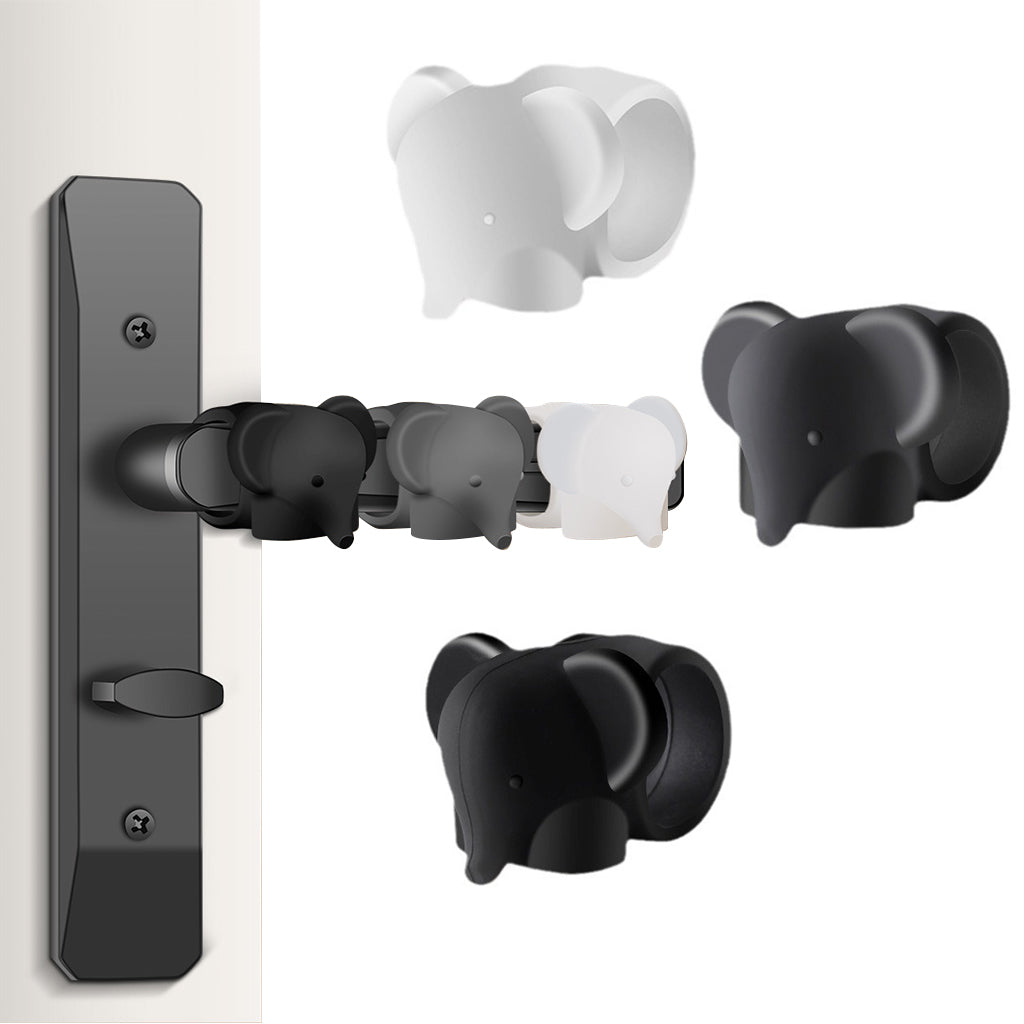 SNOWIE SOFT 3Pcs Silicone Door Stoppers Cartoon Elephant Door Stoppers Door Knob Rings Wall Protectors Universal Door Knob Protectors for 20-30 Dia Door Knobs