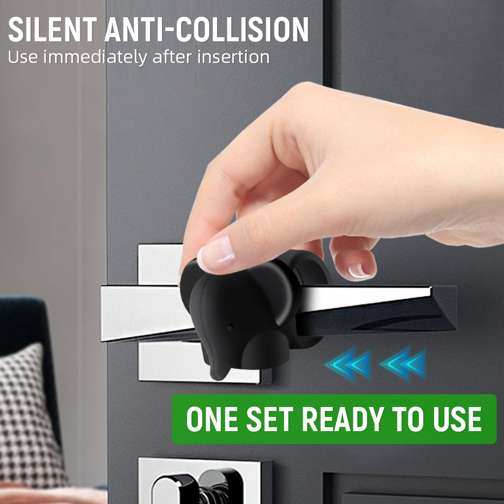 SNOWIE SOFT 3Pcs Silicone Door Stoppers Cartoon Elephant Door Stoppers Door Knob Rings Wall Protectors Universal Door Knob Protectors for 20-30 Dia Door Knobs