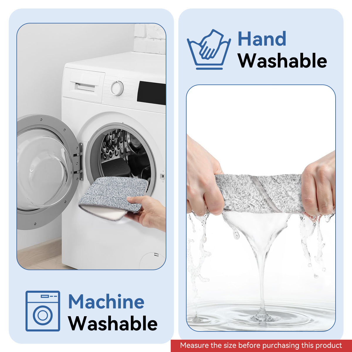 HASTHIP® 8Pcs 12.99 x 4.72 Replacement Flat Mop Head Refill Microfiber Mop Pads for Wet & Dry Mops Floor Cleaning Pads, Stick-on Microfiber Mop Pads Washable Mop Pads Universal Replacement Mop Pads