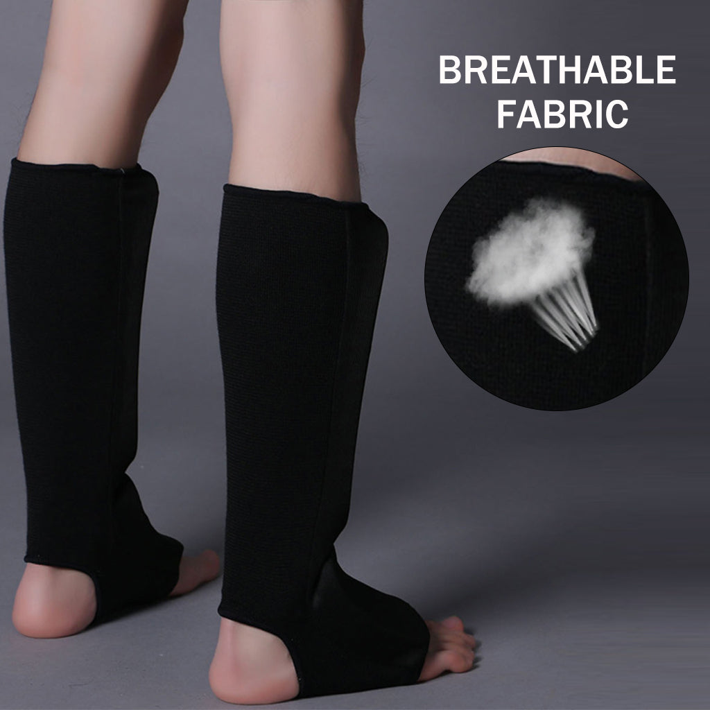 Proberos Elastic Shin Instep Guards with Insert Pads, Instep MMA Muay Thai Kick Boxing Taekwondo Protector Training, Shin Guards Adults Shin Instep And Instep Guards, Size M