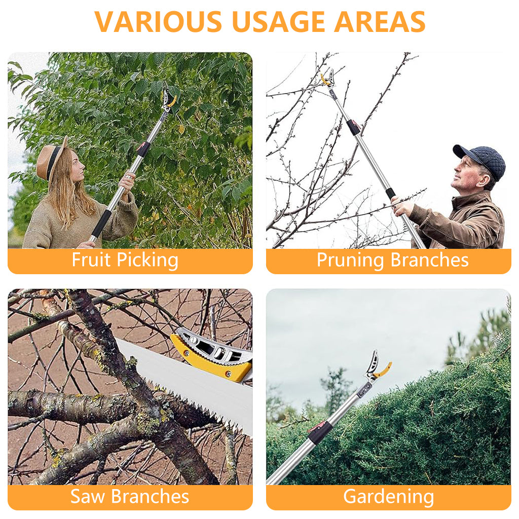 HASTHIP Extendable Tree Pruning Trimmer  5.9-9.8ft Telescopic Fruit Tree Branch Cutter with Saw Blade SK5 Heavy Duty Long Handle Tree Pruning Trimmer Gardening Tree Trimmer