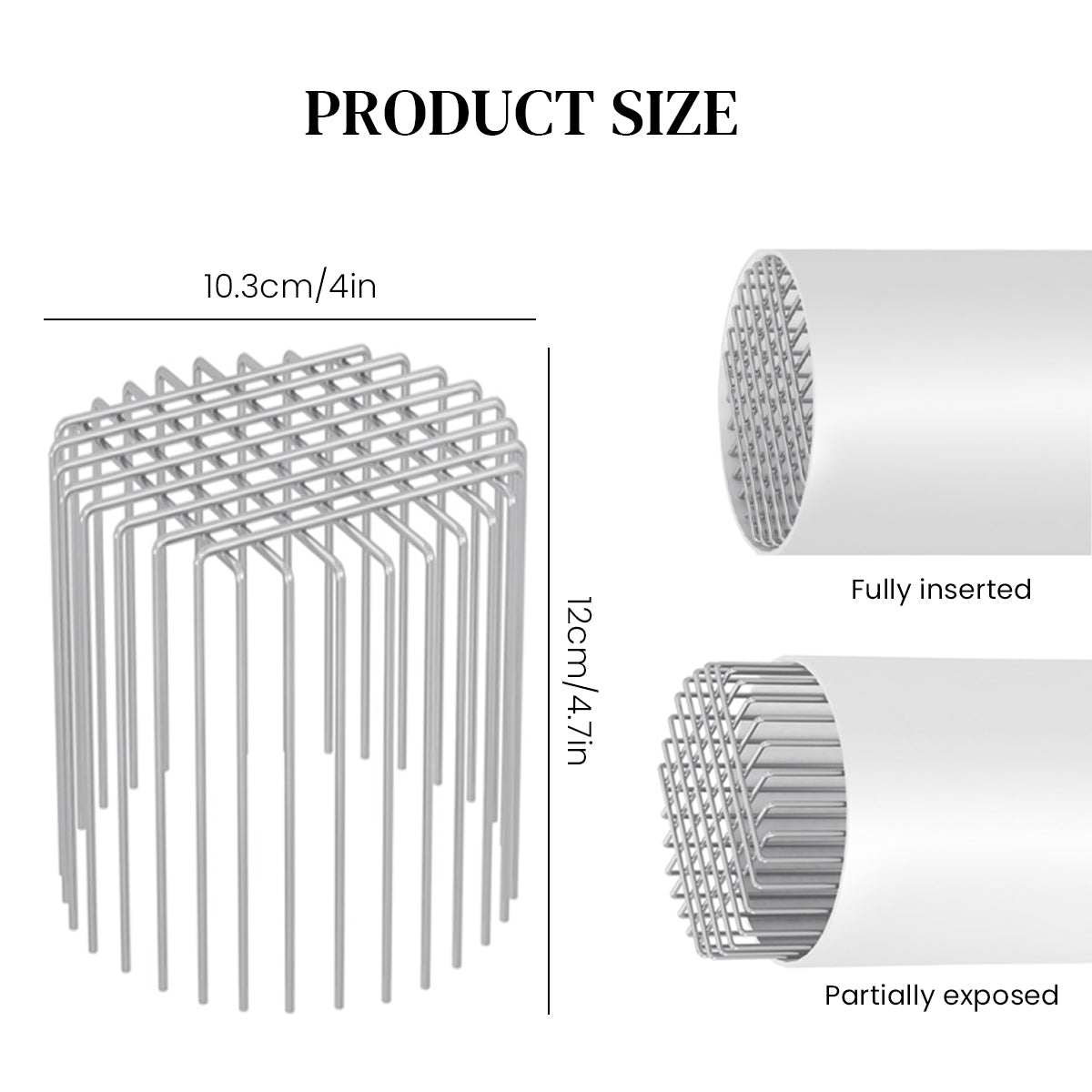 HASTHIP Rust-Resistant Metal Wire Grid Drain Outlet Stopper with Anti-Rat Design, Flexible Universal Pipe Guard For 95-95mm Diameter, Prevents Clogs & Rodent Entry
