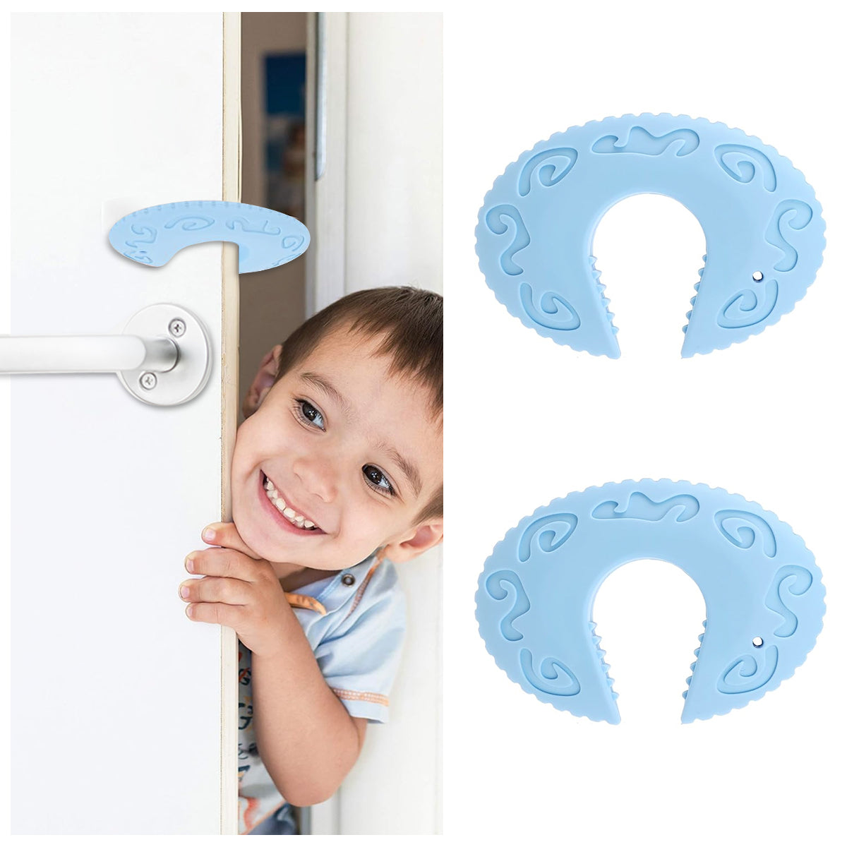 SNOWIE SOFT Silicone Door Pinch Guard and Door Slam Stopper, Durable Door Finger Pinch Guard, Prevents Finger Pinch Injuries, Slamming Doors, Door Safety for Kids, 2 Packs