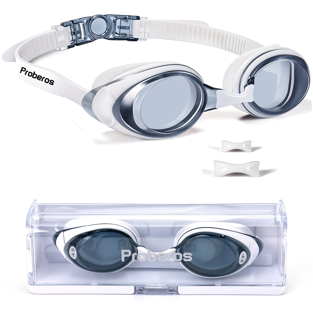Proberos Short-sighted Swimming Goggle for Man Women, Nearsighted Swimming Goggle Silicone Waterproof Anti-fog Swimming Goggle (-4 Diopters)