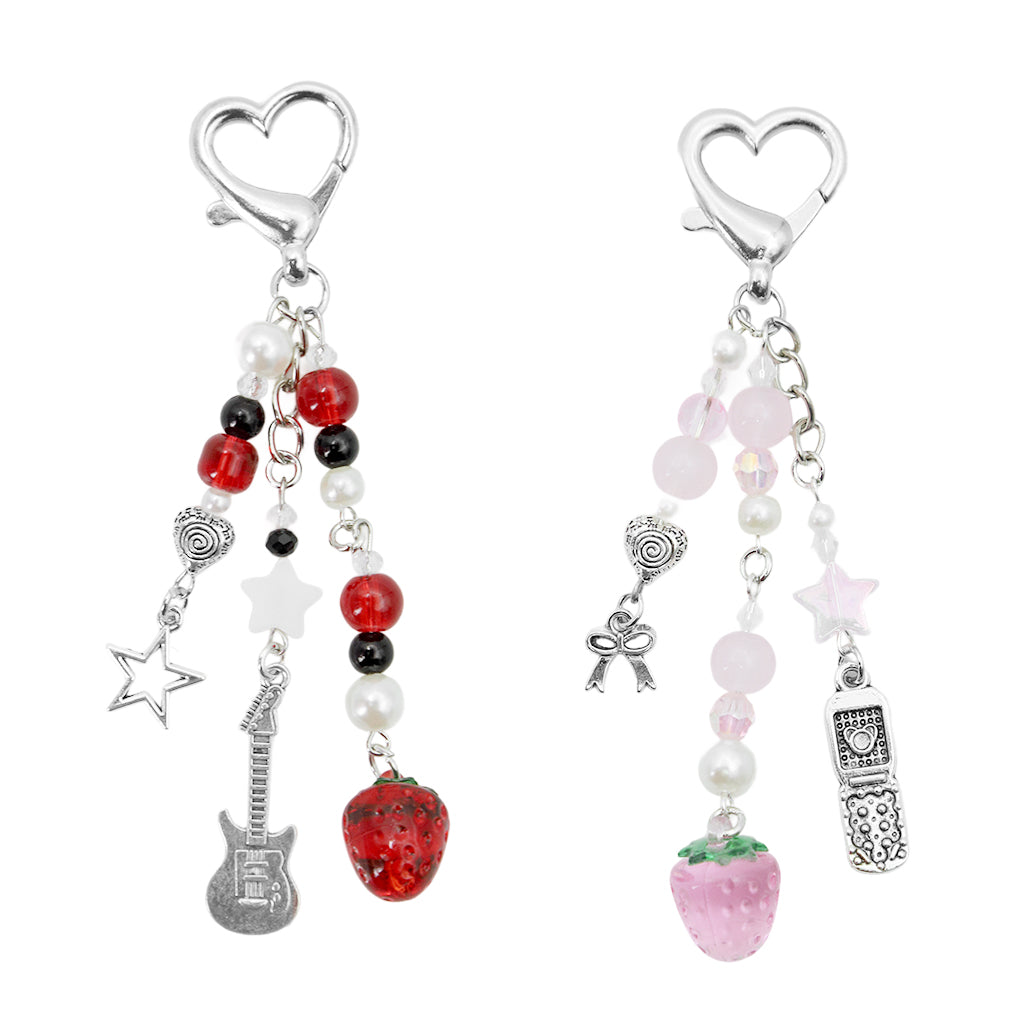 ZORBES Cute Keychain Aesthetic Y2K Keychain Accessories Heart Butterfly Strawberry Bear Key Chain for Keys Bags Women Gifts