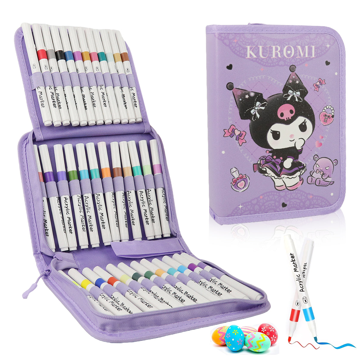 HASTHIP 36-Color Acrylic Markers Set DIY Graffiti Acrylic Pens for Painting Set Quick Dry Coloring Markers Color Pens DIY Painting Marker Pens on Canvas, Paper, Wooden Crafts Gifts for Girl Birthday