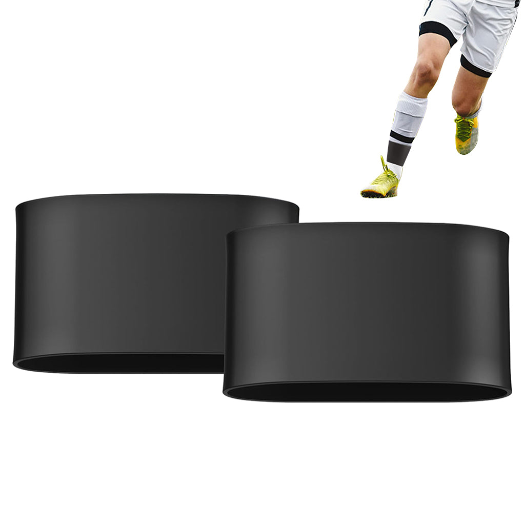 Proberos One Pair Silicone Shin Guard Straps Ankle Support Bands Anti-slip Shin Guard Fixer Straps for Training Stretchy 60mm Diameter Sport Multi Use Silicone Loop for Teens Kids, Size S