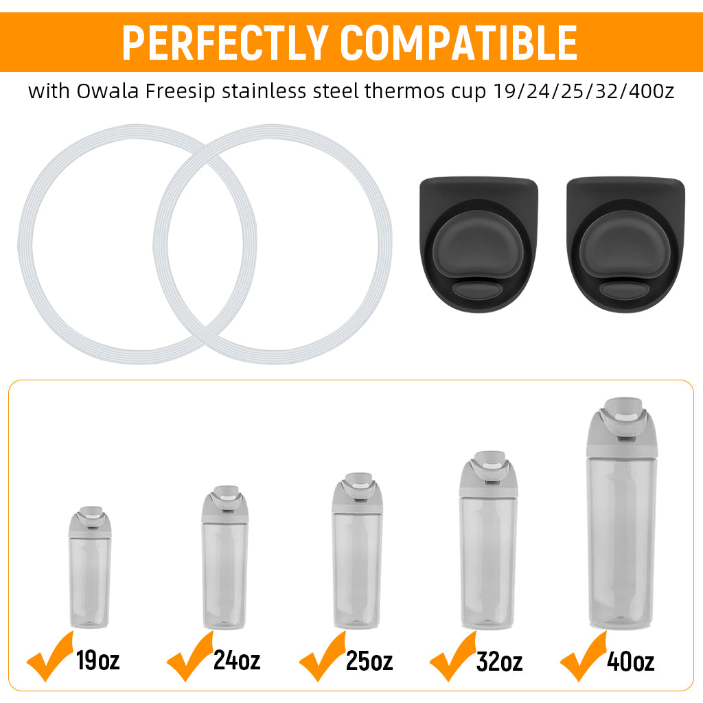Supvox For Owala Bottles 2 Replacement Spout Gaskets & 2 Sealing Rings for Owala FreeSip 24-40Oz Universal Sealing Rings and Spout Gaskets