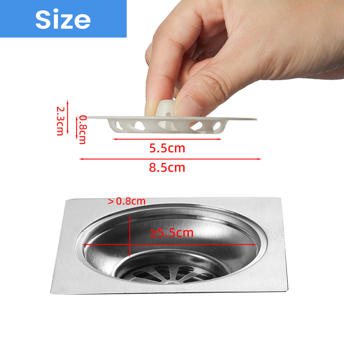 HASTHIP 20Pcs Sink Strainer Hair Catchers 3.35 inches Removable Hair Catchers for Sink Strainer PP Reuseable Anti-Clogging Drainer for Bathroom Floor Strainer