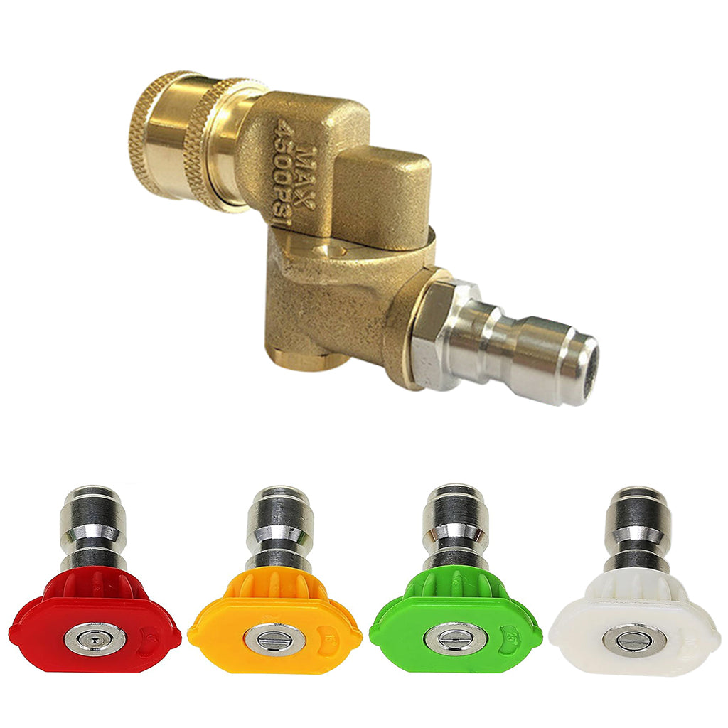 HASTHIP Pressure Washer Accessories Kit Flexible Washer Spray Nozzles Adapter & 4Pcs Washer Spray Nozzles Quick Connect Washer Nozzles Universal 1/4 Inch Quick Connect Pressure Washer Accessories