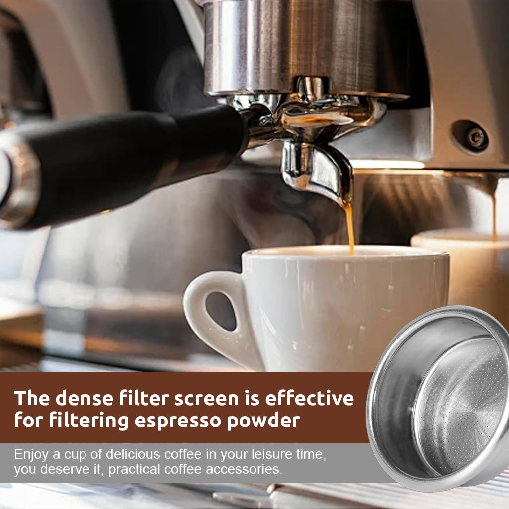 Supvox 53mm Portafilter Filter Basket Double Shot Espresso Stainless Steel Portafilter Filter Basket Espresso Filter Basket for Portafilter Espresso Machine Accessory