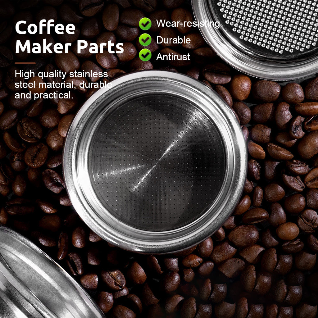 Supvox 53mm Portafilter Filter Basket Double Shot Espresso Stainless Steel Portafilter Filter Basket Espresso Filter Basket for Portafilter Espresso Machine Accessory