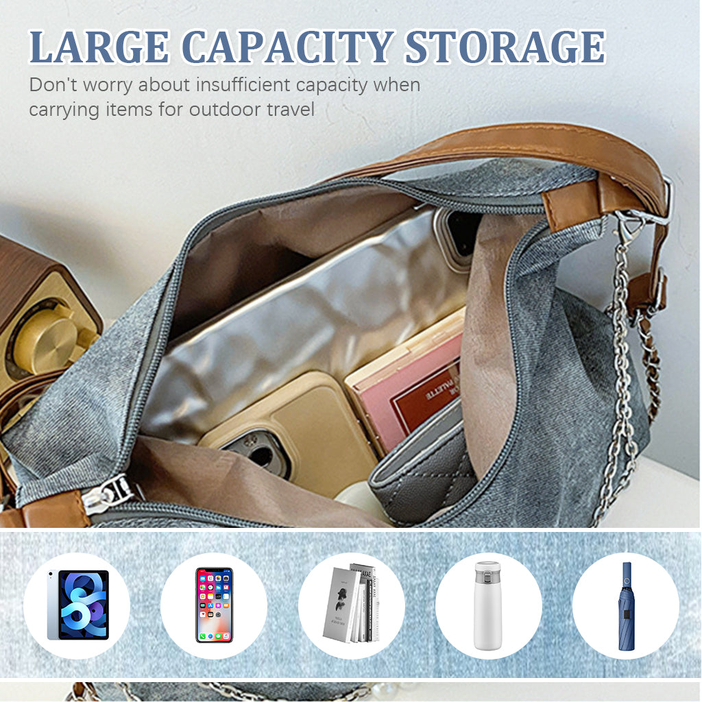 PALAY Shoulder Bag for Women Chic Women PU Hobo Bag Tote Bag Chain Shoulder Bag Convertible 2 in 1 Shoulder Bag Backpack Fashion Casual Hobo Bag