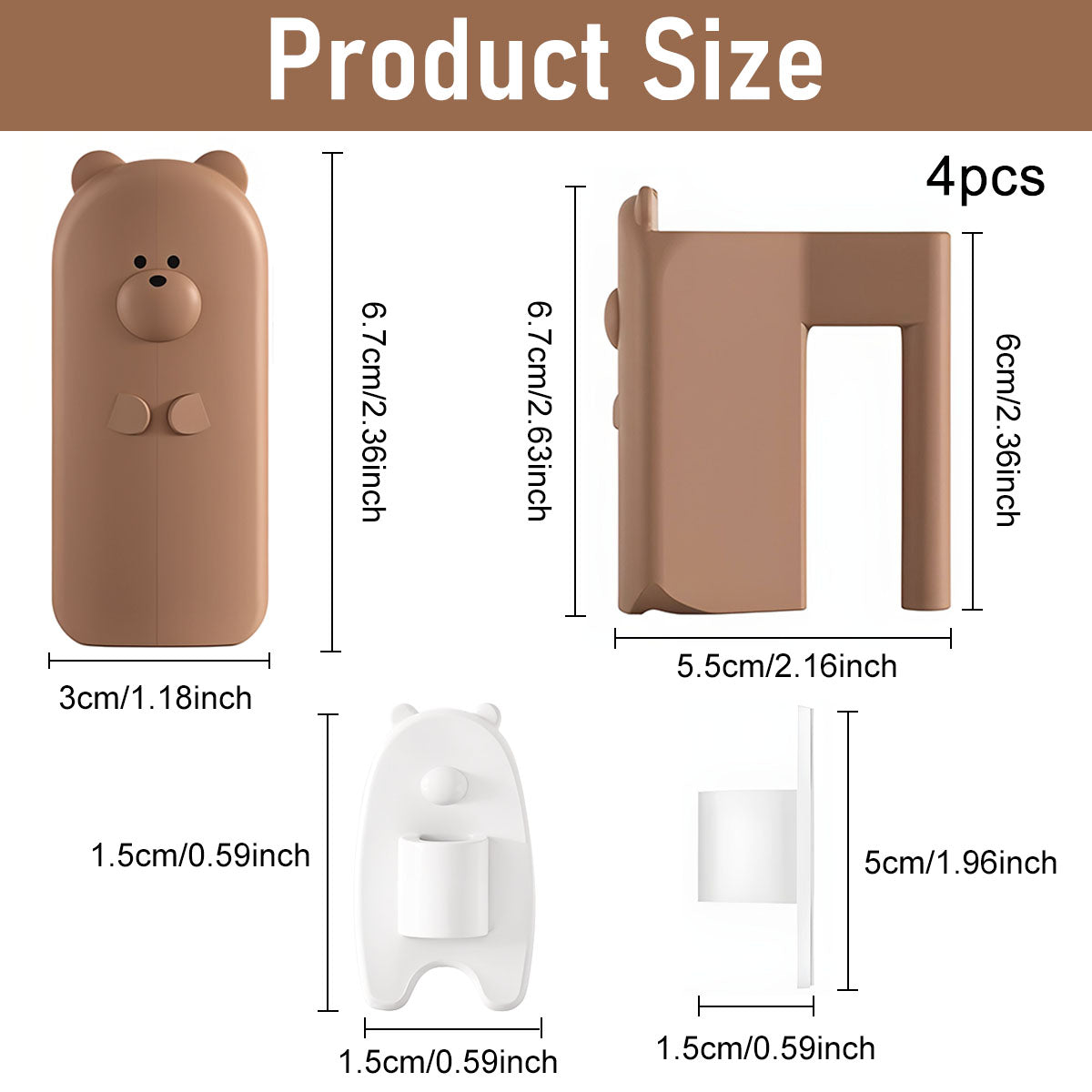 SNOWIE SOFT® 4Pcs Silicone Door Hinges Guards Baby Proofing Anti-pinch Guards Kids Safety Cartoon Door Stopper Removable Door Protector for Home Baby Safety Products for Home