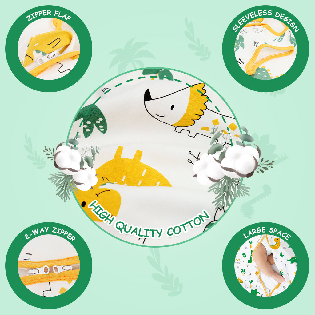 SNOWIE SOFT Baby Sleep Sack for Baby 6-12 Months Soft Cotton Baby Sleeping Bunting Bag 2-Way Zip-up Baby Sleeping Bag Cartoon Baby Sleep Sack, All Season Baby Sleep Bag, Baby Shower Gifts