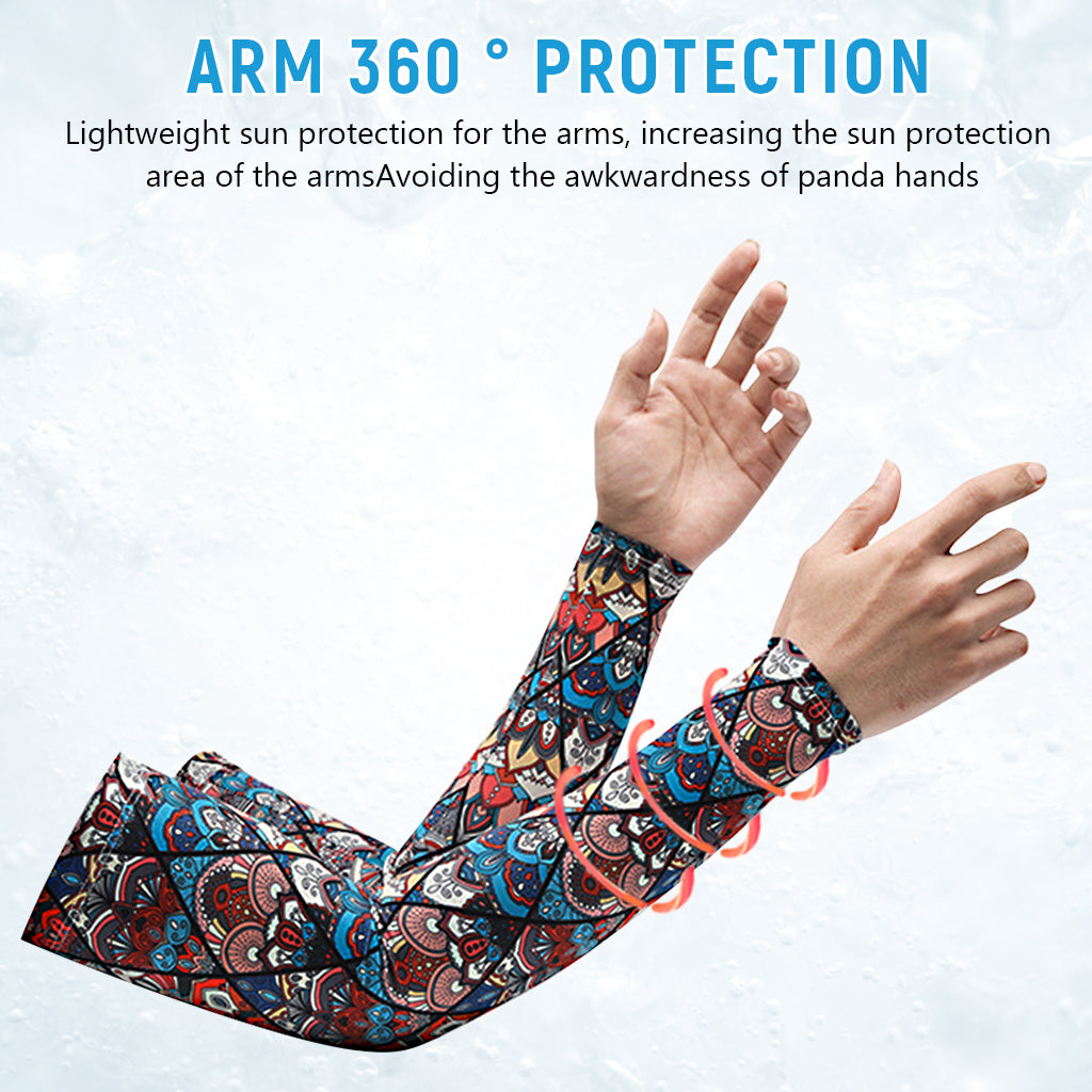 Proberos Riding Face Mask Neck Gaiter & Arm Sleeve Summer UV Protection Cool Breathable Face Mask Anti-slip Elastic Arm Sleeve Fancy Print Print Design Outdoor Sport Gear for Cycling, Hiking, Running