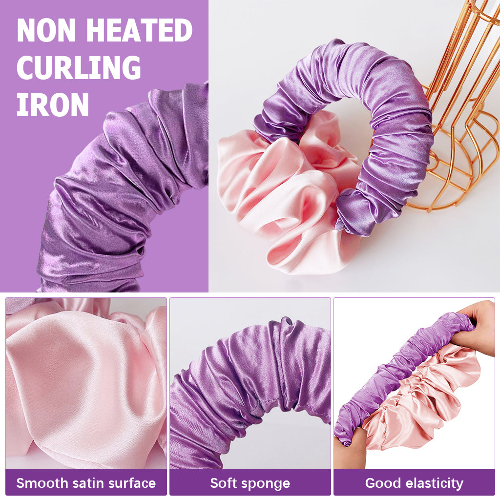 MAYCREATE Heatless Hair Curler, Heatless Curling Scrunchie, No Heat Headband Curler Heatless Hair Curler Rod to Sleep in Overnight Soft Sleep Scrunchie for Women Long Thick Hair