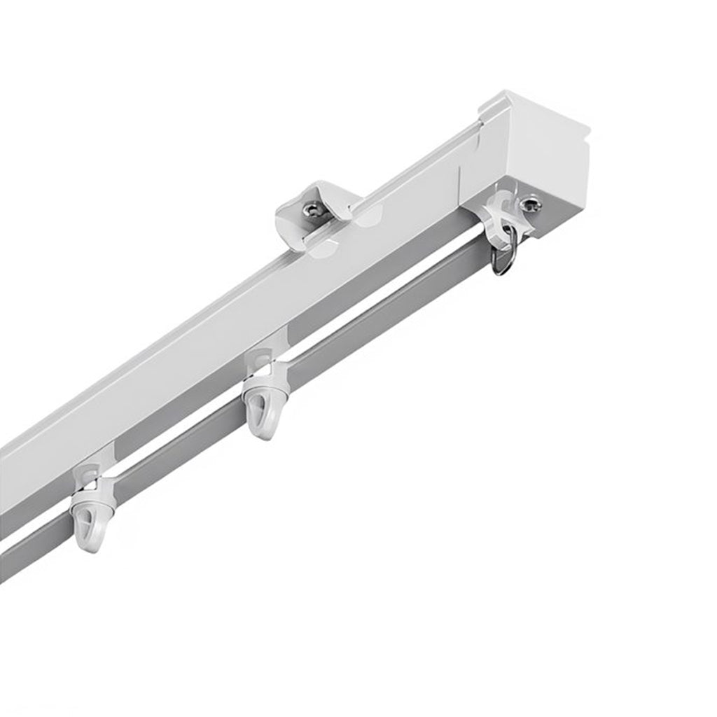 HASTHIP Curtain Track, Aluminum Alloy Ceiling Curtain Track, Ceiling Track for Curtains, Room Divider Curtain Rods, Curtain Track Rail Set with Silent Roller Hooks (Grey, 33.46-59In)