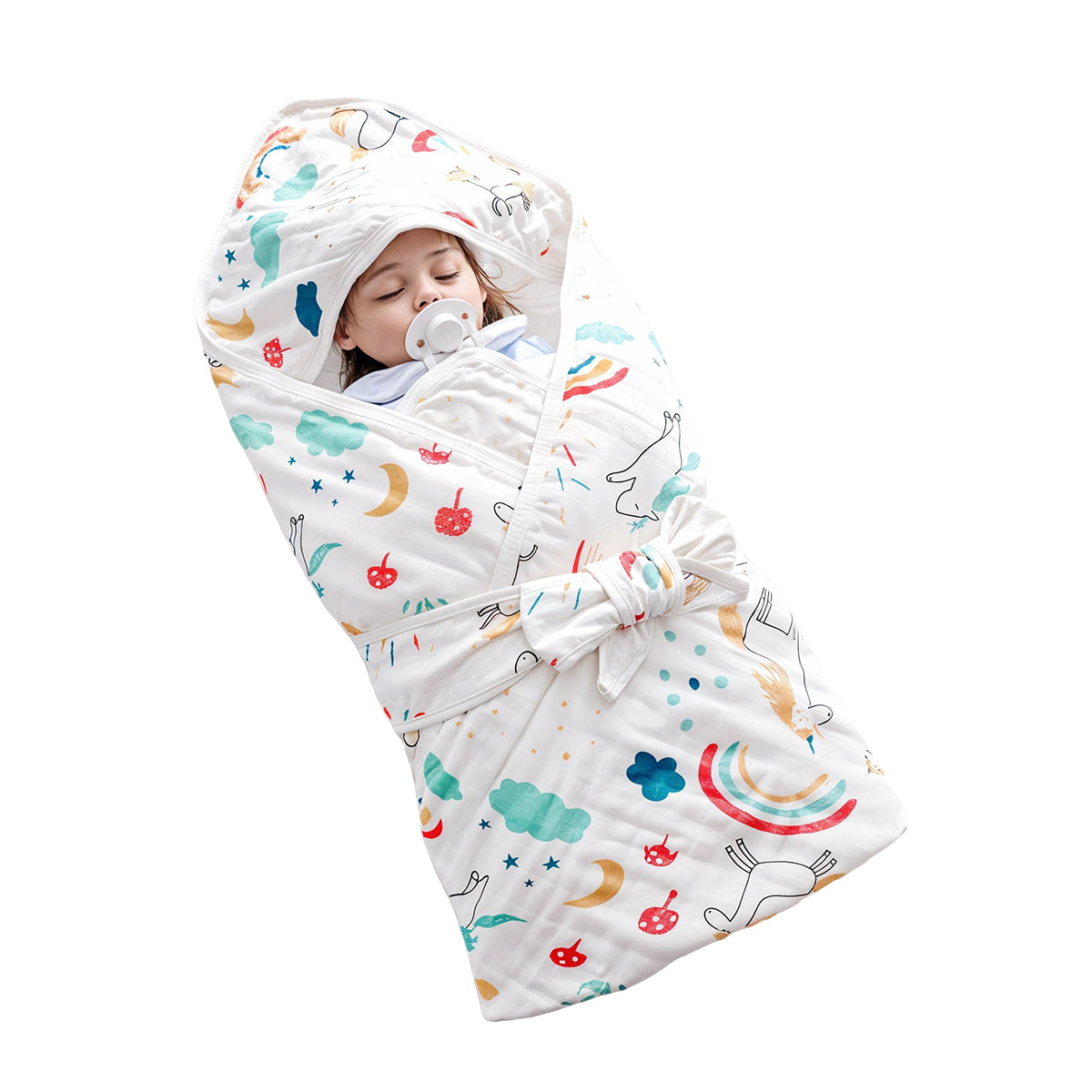 SNOWIE SOFT Baby Infant Bath Wrap Hooded New Born Wrap Ultra Soft Cotton Baby Swaddle Absorbent Baby Bath Wrap Bath Towel Cute Cartoon Baby Swaddle Bath Towel Shower Gift for Baby Girls Boys, 90x90cm