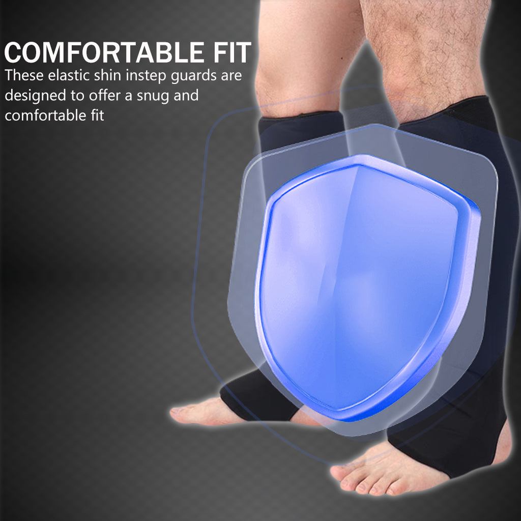 Proberos Elastic Shin Instep Guards with Insert Pads, Instep MMA Muay Thai Kick Boxing Taekwondo Protector Training, Shin Guards Adults Shin Instep And Instep Guards, Size M