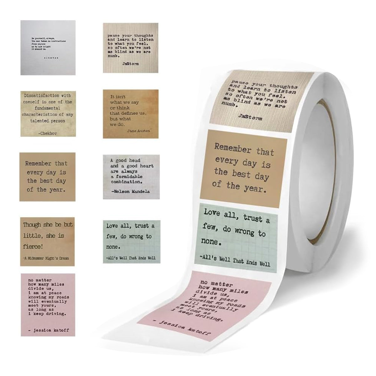 HASTHIP 500Pcs Bible Verse Stickers Daily Motivational Inspirational Stickers Retro Print Verse Stickers for Planners, Scrapbook, Wall Decor, Gifting Packing