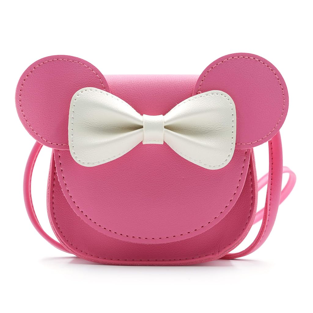 SNOWIE SOFT Kawaii Sling Bag Girls Small Shoulder Bag Cute Pink Minnie PU Shoulder Bag Travel Crossbody Bag for Little Girls Gift for Girls Birthday Gift Christmas Gift, 17x5x14cm