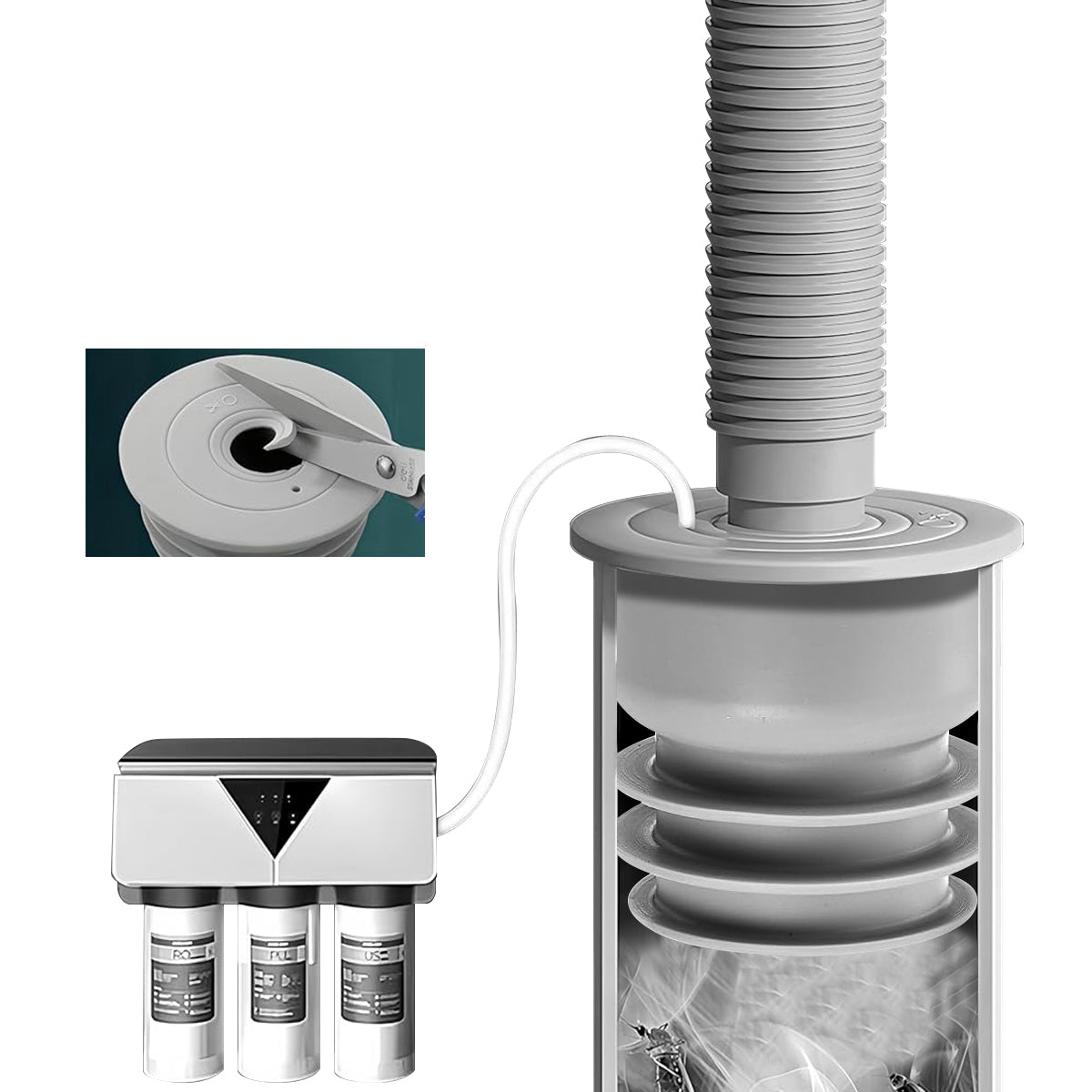 Supvox Kitchen Sewer Plug,  Anti-odor Leakproof Silicone Sewer Plug,  Universal Variable Silicone Sewer Plug for Kitchen Sewer Pipes, Bathroom, Variable Size Cuttable Design