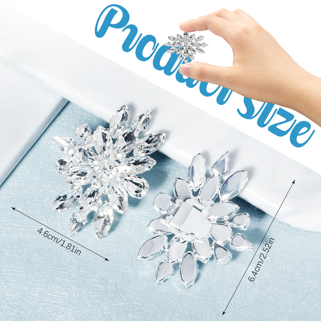 MAYCREATE 2Pcs Shoe Clips Charms for Women, Crystal Rhinestone Shoe Decoration, Detachable Rhinestone Crystal Shoe Buckle Clips, Bridal Wedding Prom Party High Heels Accessories