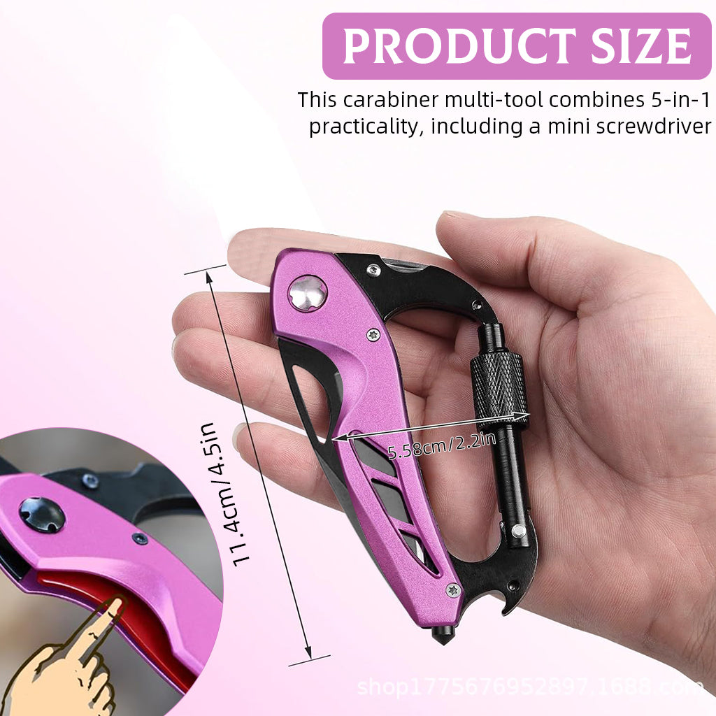 Optifit Multi Tool with Safety Lock, EDC Camping Gear Heavy Duty Stainles Steel Alloy Outdoor Multifunctional Tool, Pink