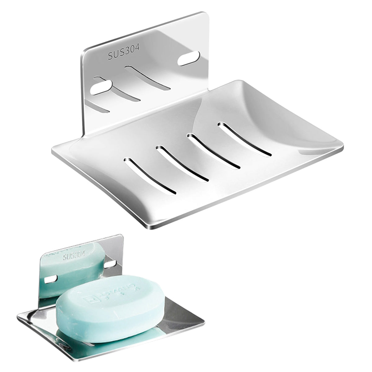 HASTHIP 2Pcs Soap Holder Stainless Steel Soap Holder for Bathroom, Soap Dish, Soap Stand for Bathroom, Soap Holder for Wall, Wall Mounted Shelf, Bathroom Accessories