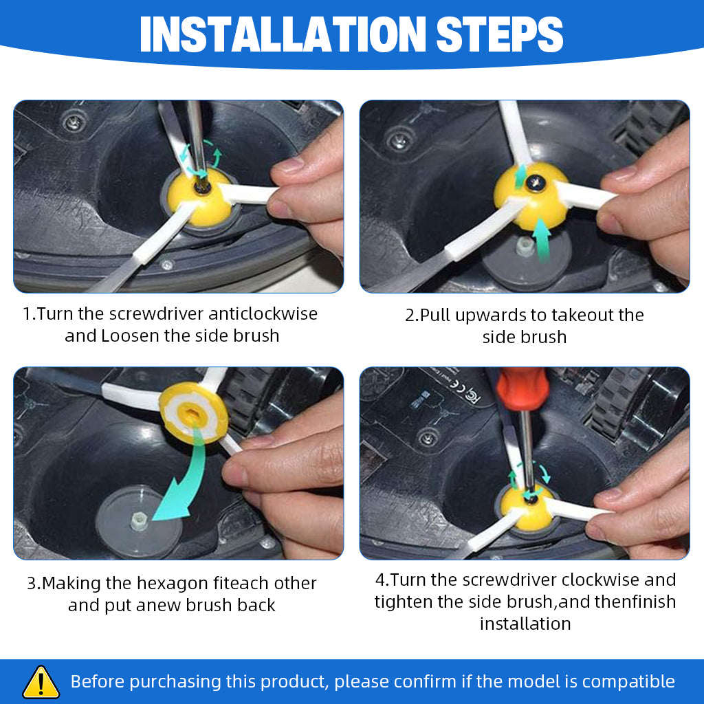 HASTHIP Compatible with iRobot Roomba Replacement Side Brushes for Roomba 500/600/700 Series Universal Side Brushes for 760 770 614 645 650 655 665 671 675 690 692 694 560 595 Models, Pack of 4
