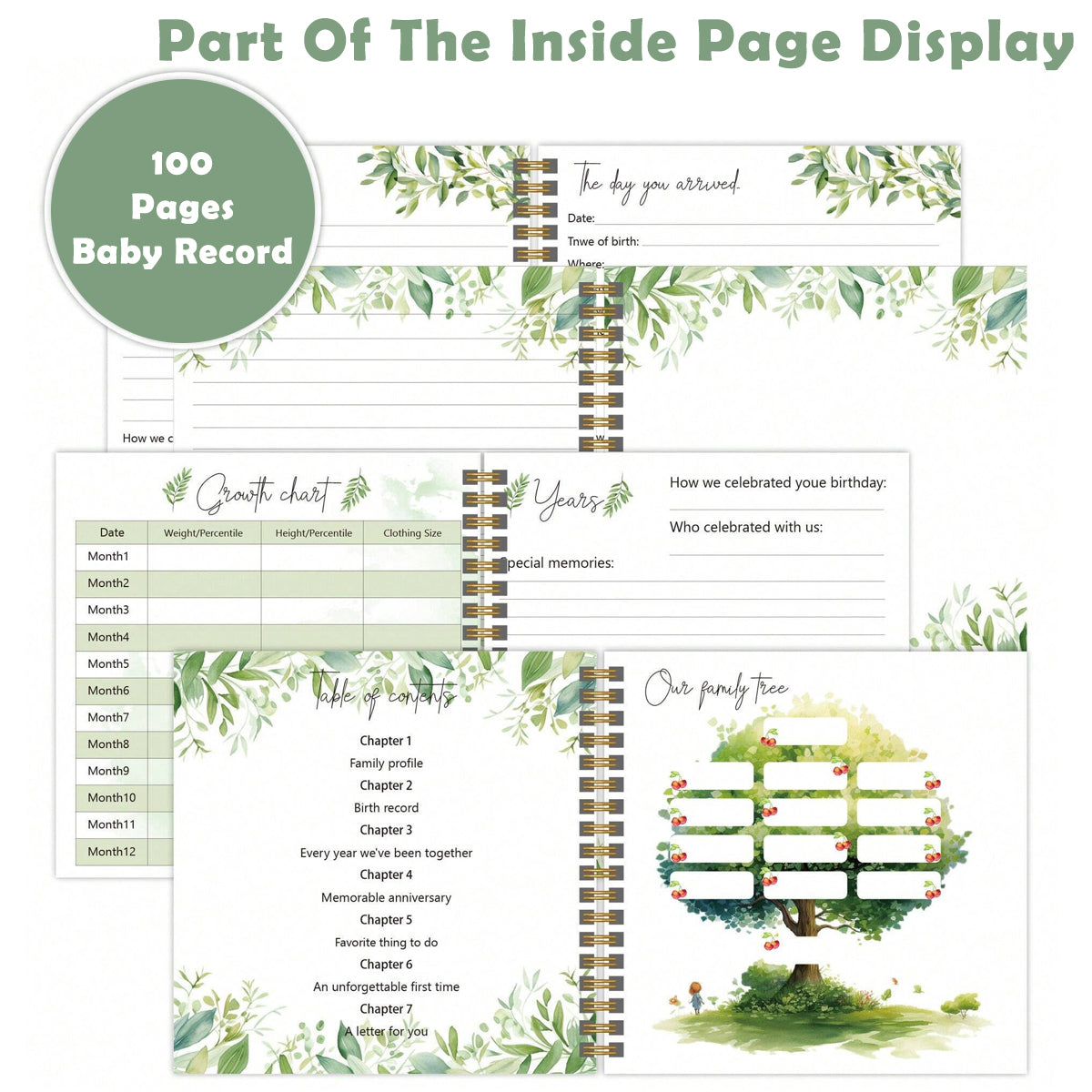 SNOWIE SOFT Baby Memory Book Cute Bunny Hard Cover 100 Page Baby Newborns Growth Record Book Mother to be DIY Photo Scrapbook Baby Milestone Book for 0-5 Years Old Baby Shower Gift New Parents Gift