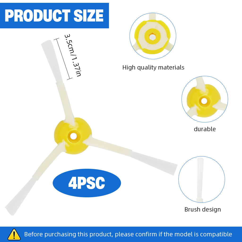 HASTHIP Compatible with iRobot Roomba Replacement Side Brushes for Roomba 500/600/700 Series Universal Side Brushes for 760 770 614 645 650 655 665 671 675 690 692 694 560 595 Models, Pack of 4
