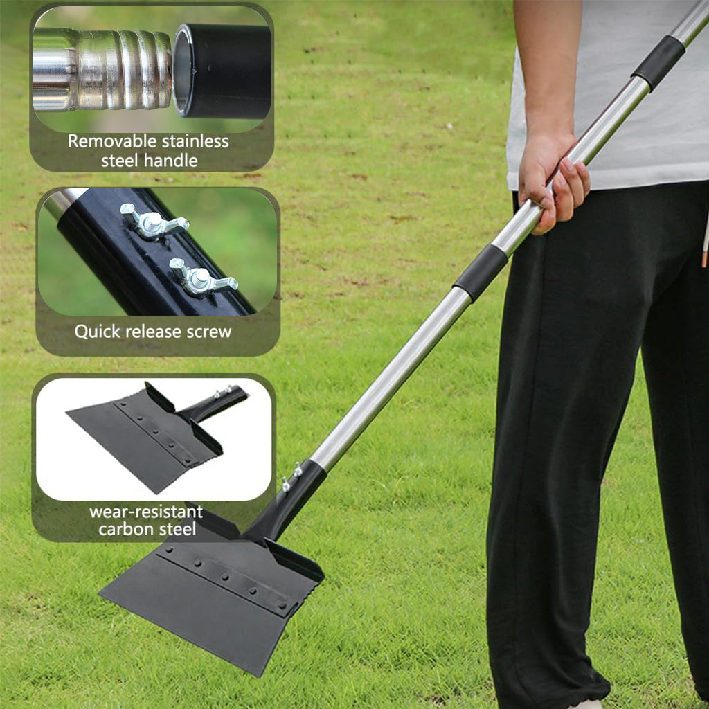 HASTHIP Garden Flat Head Shovel - Garden Weed Spade Shovel - 120CM Garden Cleaning Shovel - Steel Shovel for Gardening with Long Handle - Garden Floor Scraper Shovel - Gardening Weed Remover Tool