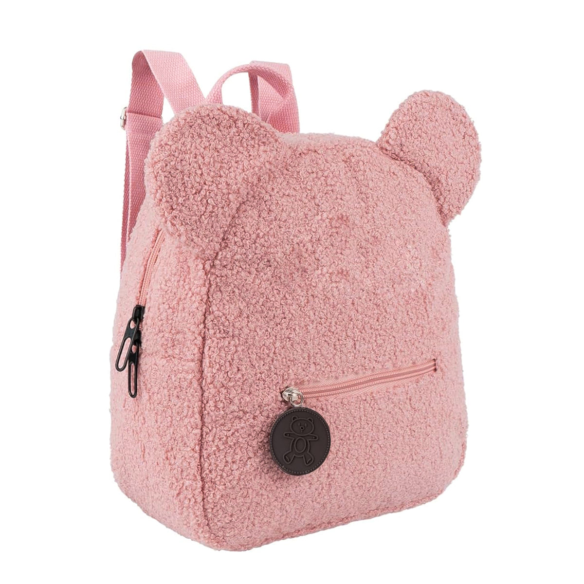 PALAY Girls Backpack Cute Pink Bear Plush Backpack Kawaii Casual Bag for Girls Travel Backpack Day Pack Birthday Christmas Gift for Girls, 28x27x13cm