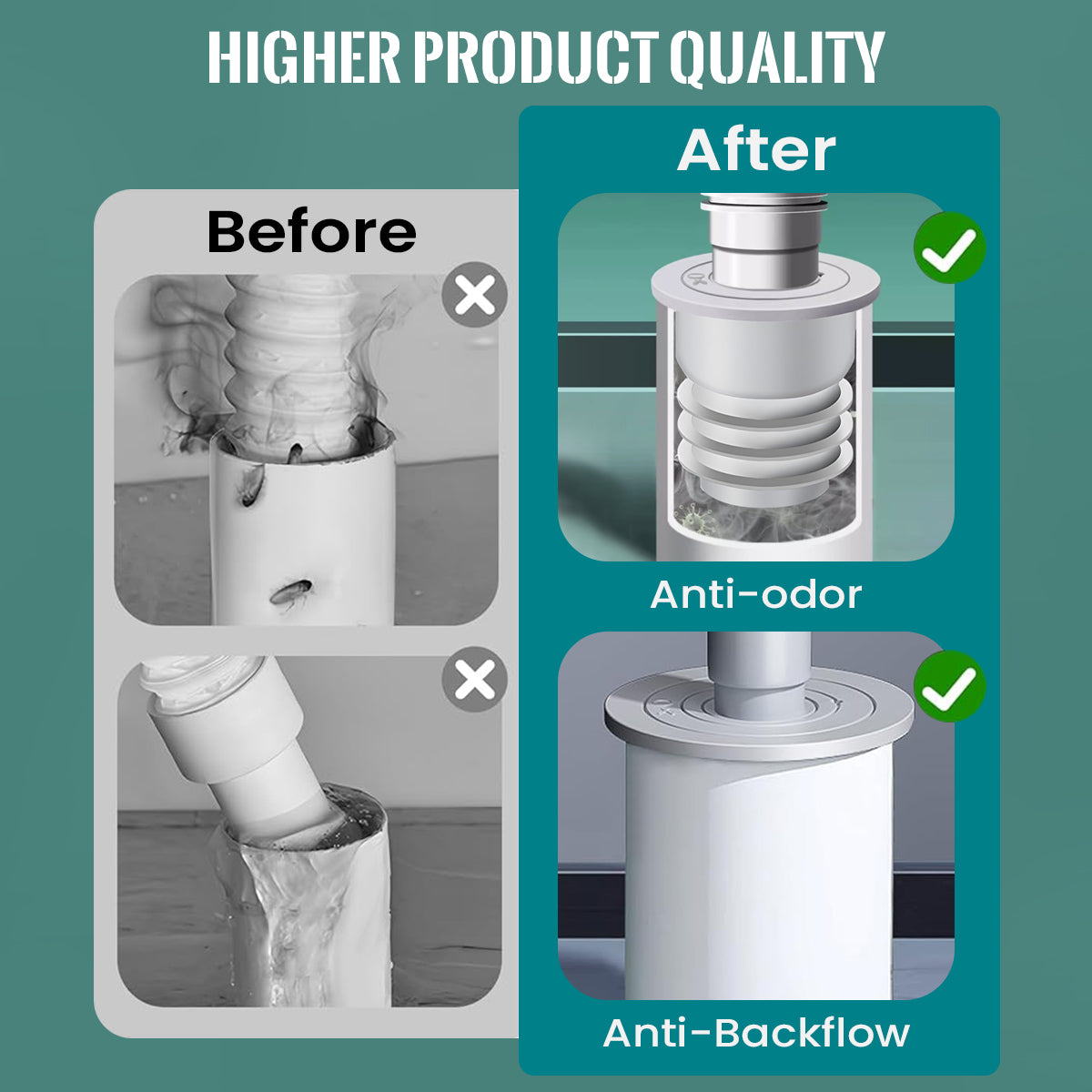 Supvox Kitchen Sewer Plug,  Anti-odor Leakproof Silicone Sewer Plug,  Universal Variable Silicone Sewer Plug for Kitchen Sewer Pipes, Bathroom, Variable Size Cuttable Design