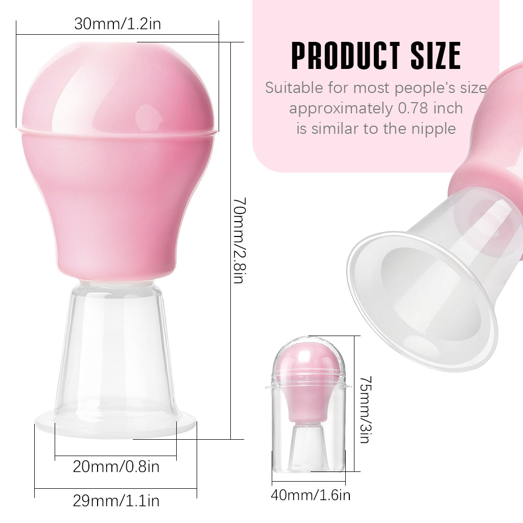 SNOWIE SOFT Inverted Nipple Protractor Silicone Suction Device Manual Nipple Puller for Breastfeeding Mothers Inverted Nipple Correction Tool for Light or Medium Level Inverted Nipples, Pack of 2