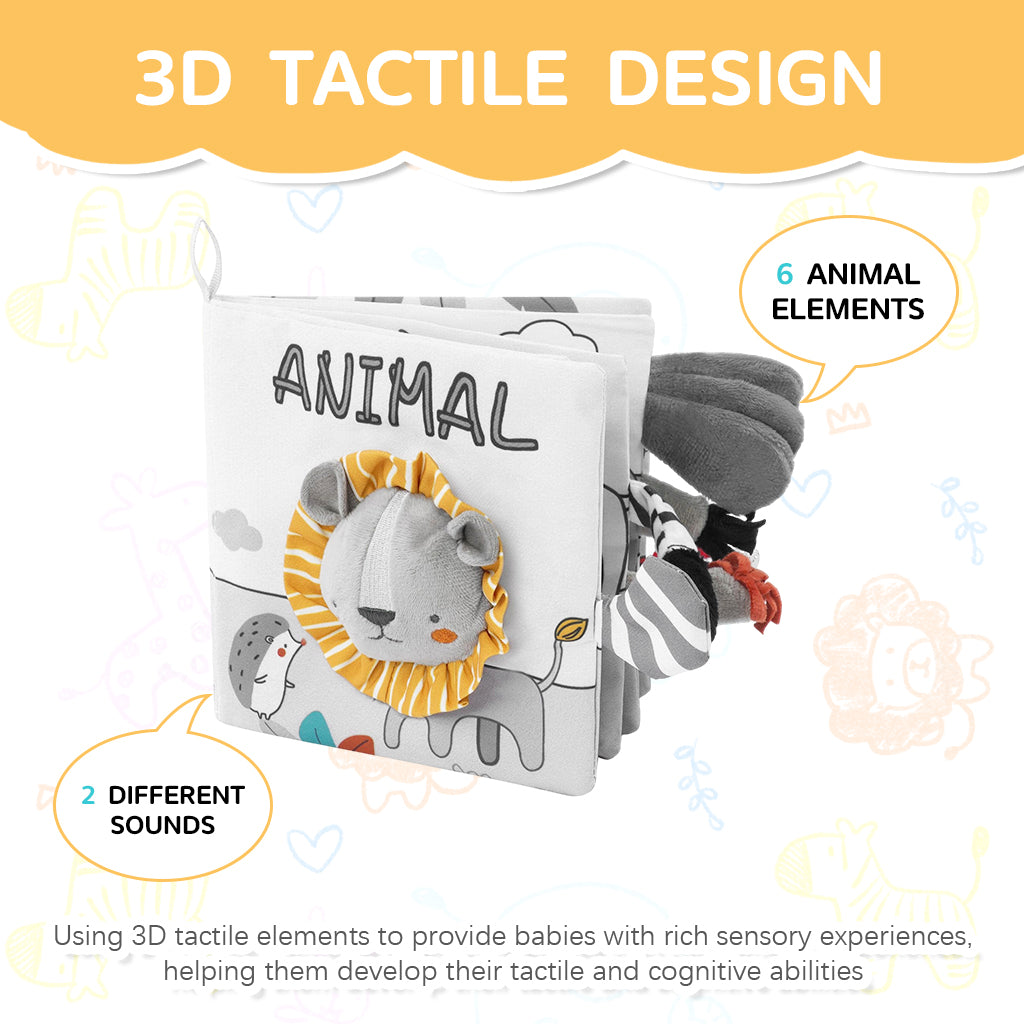 SNOWIE SOFT Baby Cloth Books, 3D Touch Feel High Contrast Cloth Book