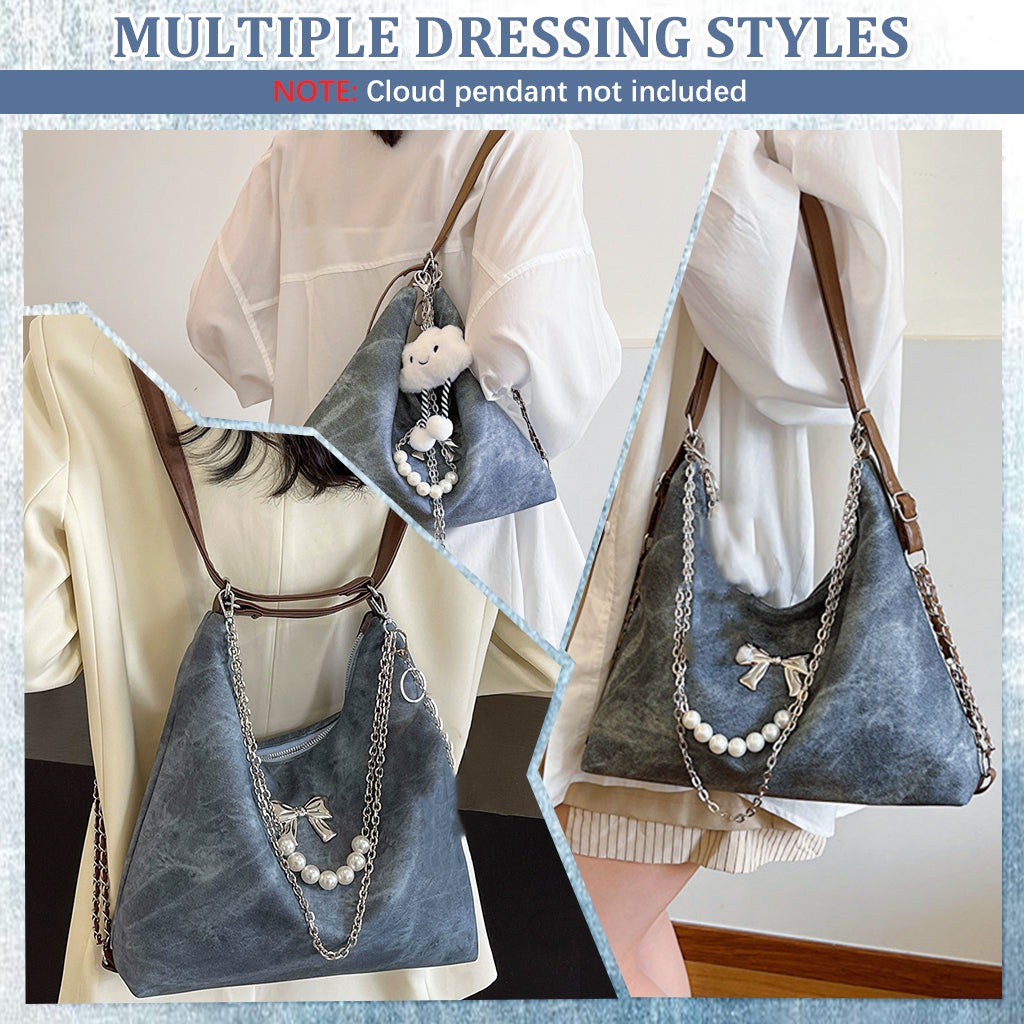 PALAY Shoulder Bag for Women Chic Women PU Hobo Bag Tote Bag Chain Shoulder Bag Convertible 2 in 1 Shoulder Bag Backpack Fashion Casual Hobo Bag