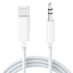 ZORBES® Aux Cord for iPhone, 3.3FT Light-ning to 3.5 mm Headphone Jack Adapter Male Aux Stereo Audio Cable for Car Home Stereo, Speaker Compatible with iPhone 13/12/11/XS/XR/X/8/7/iPad/iPod, White