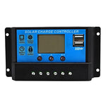 ZORBES  Eachbid 10A 12V 24V ABS Solar Panel Charger Controller Battery Regulator Dual USB LCD Display (Blue)