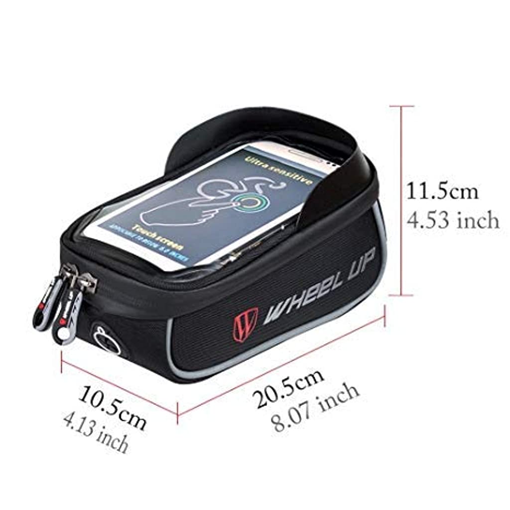 Proberos  PLAY HARD Waterproof, Headphone Hole, Thermoplastic Polyurethane (TPU) Touch Screen, Bicycle Bag Frame Bags Suitable for Smartphones Within of 6 inches (Black)