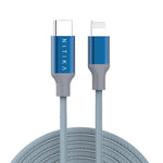 Verilux® Type C to Light-ning Cable 6.6FT/2M [MFi Certified] Nylon Braided Cord PD Fast Charging USB C Cable for iPhone 13/12/12 PRO Max/12 Mini/11/11PRO/XS/Max/XR/X/8/8Plus/iPad - Blue