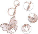 PATPAT Creative Butterfly Zinc Alloy Rhinestone Crystal Purse Bag Key Chain Ring for Men and Women