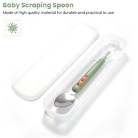 SNOWIE SOFT® Baby Fruit Spoon Scraper for Baby Feeding 2 in 1 Multifunction Serrated Grapefruit Fruit Spoon for Kids(Green)