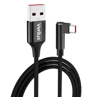 Verilux® Type C Cable, 16Ft Fast Charging USB to Type C Cable, Support 60W 3.1A Charging & 480Mbps Data Transfer USB C Right Angle Extension Cable Compatible with Phone, Tablet, More C Type Devices